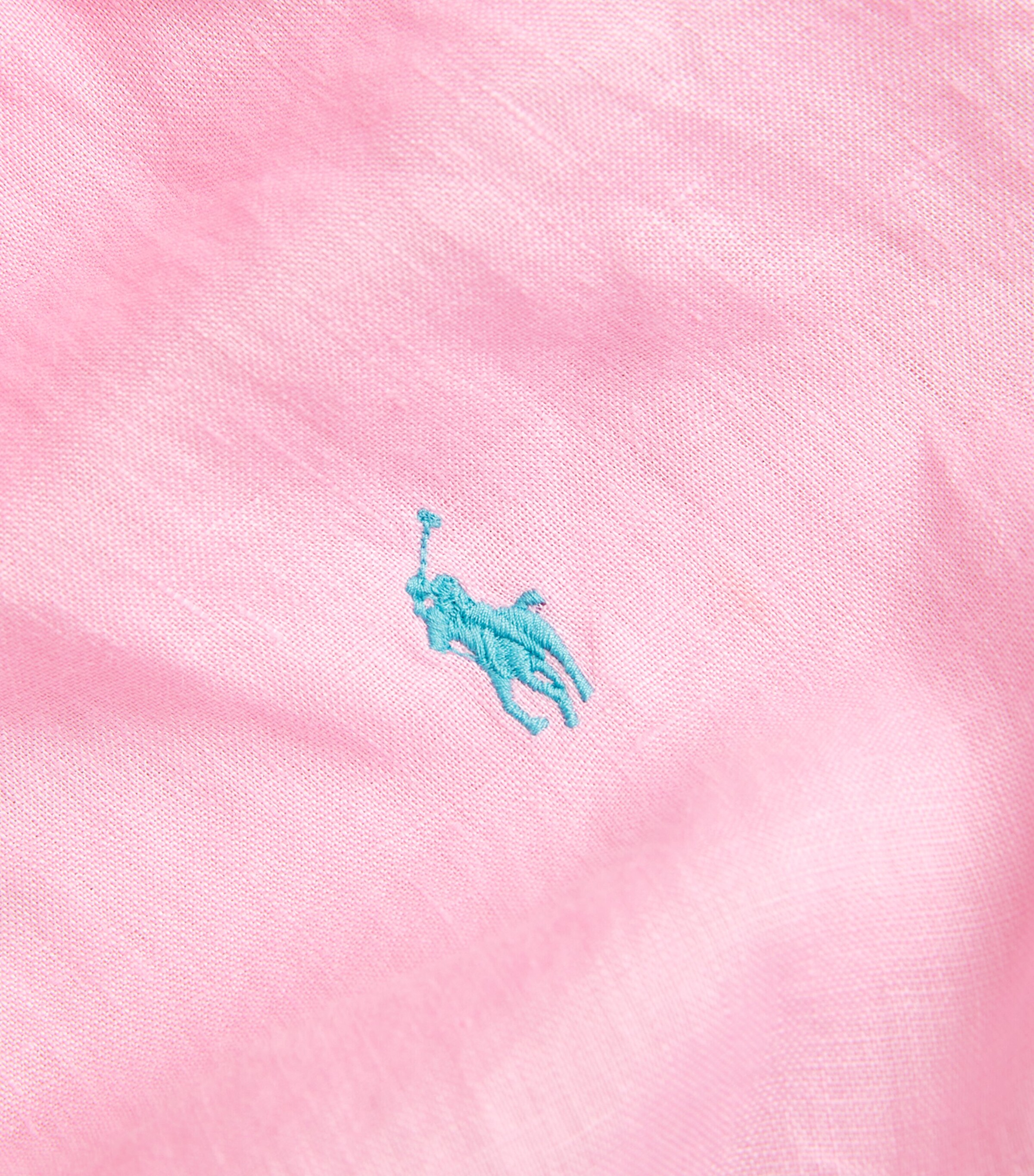 Polo Ralph Lauren Mens Linen Custom Fit Shirt Pink Image 5
