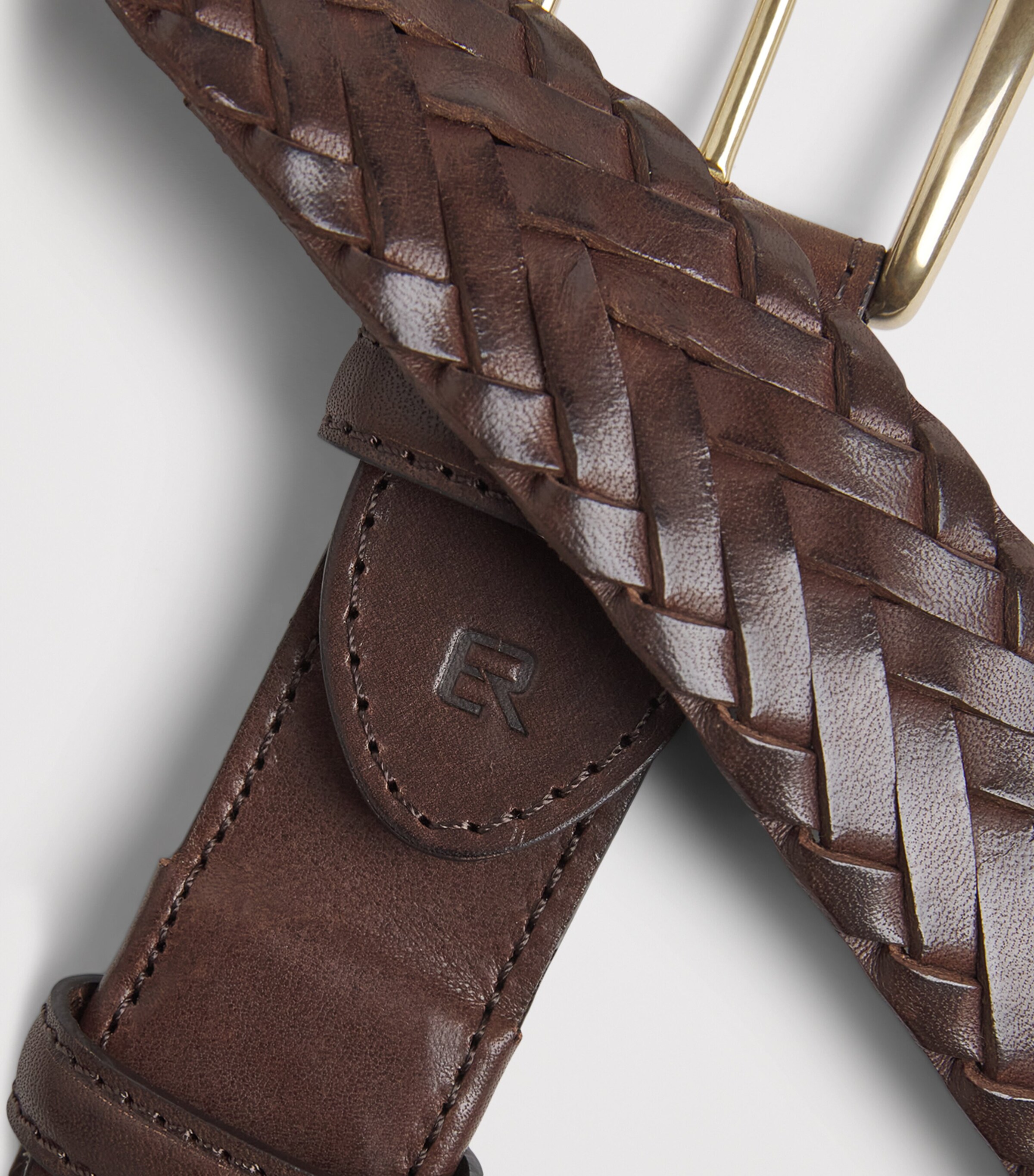 Elliot Rhodes Leather Braided Belt T Moro Image 5