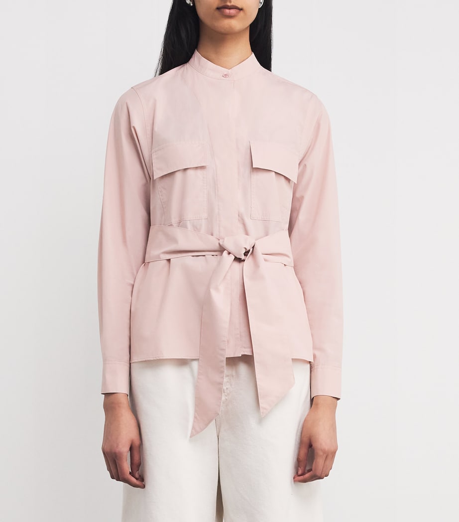Weekend Max Mara Womens Cotton Tie Shirt Pink Image 3