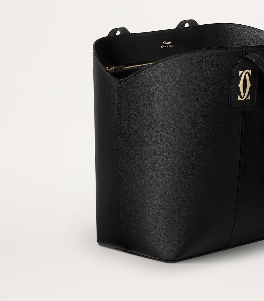 Cartier Calfskin C de Cartier Tote Bag Black Image 3