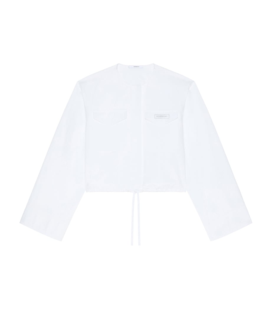 Cotton Poplin Cropped Shirt WHITE Image 1