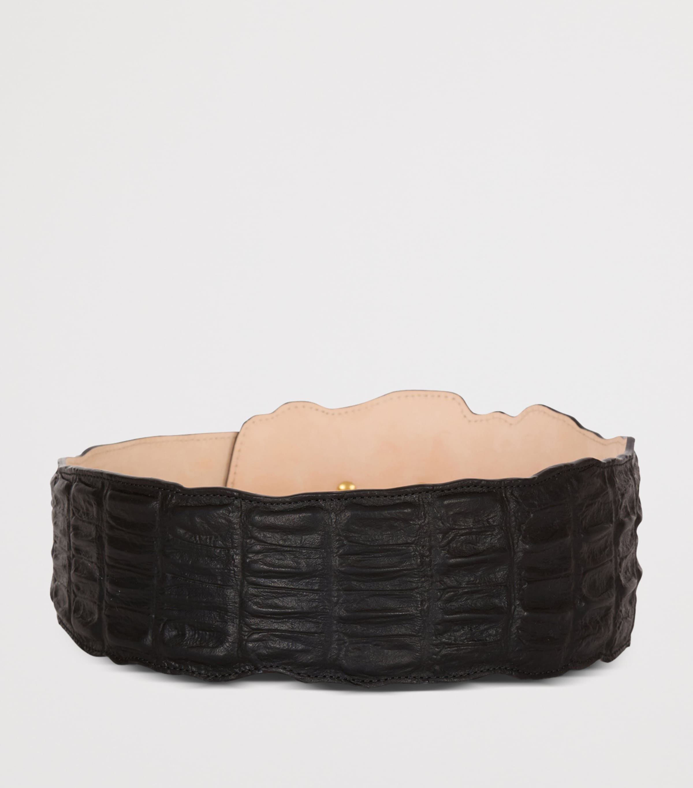 Leather Croc-Embossed Belt 0PA NOIR Image 3