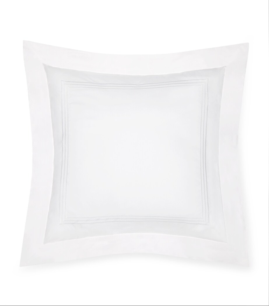 Pratesi Tre Righe Square Oxford Pillowcase (65cm x 65cm) White/white Image 1