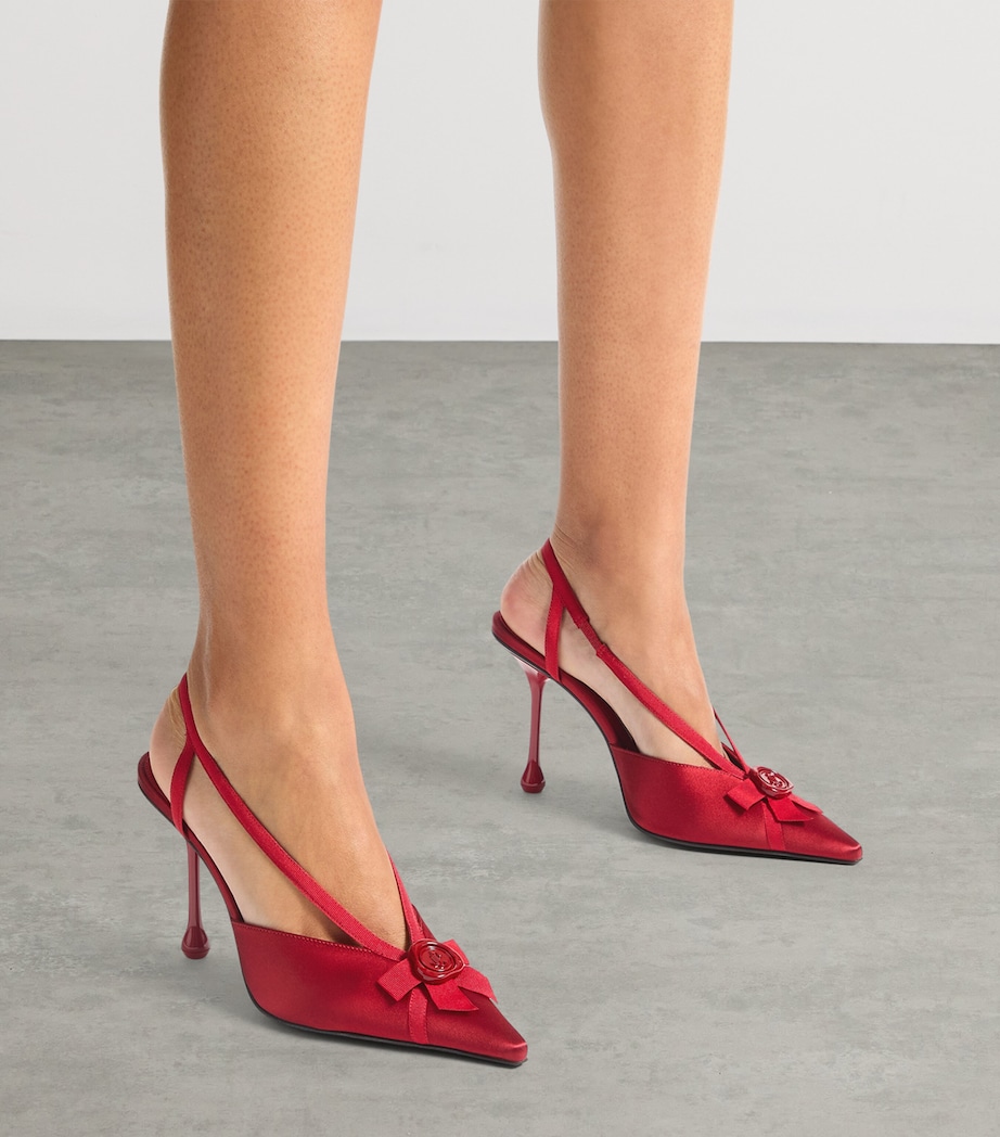 Jimmy Choo Faya 95 Satin Slingback Pumps Ruby Red/ruby Red Image 2