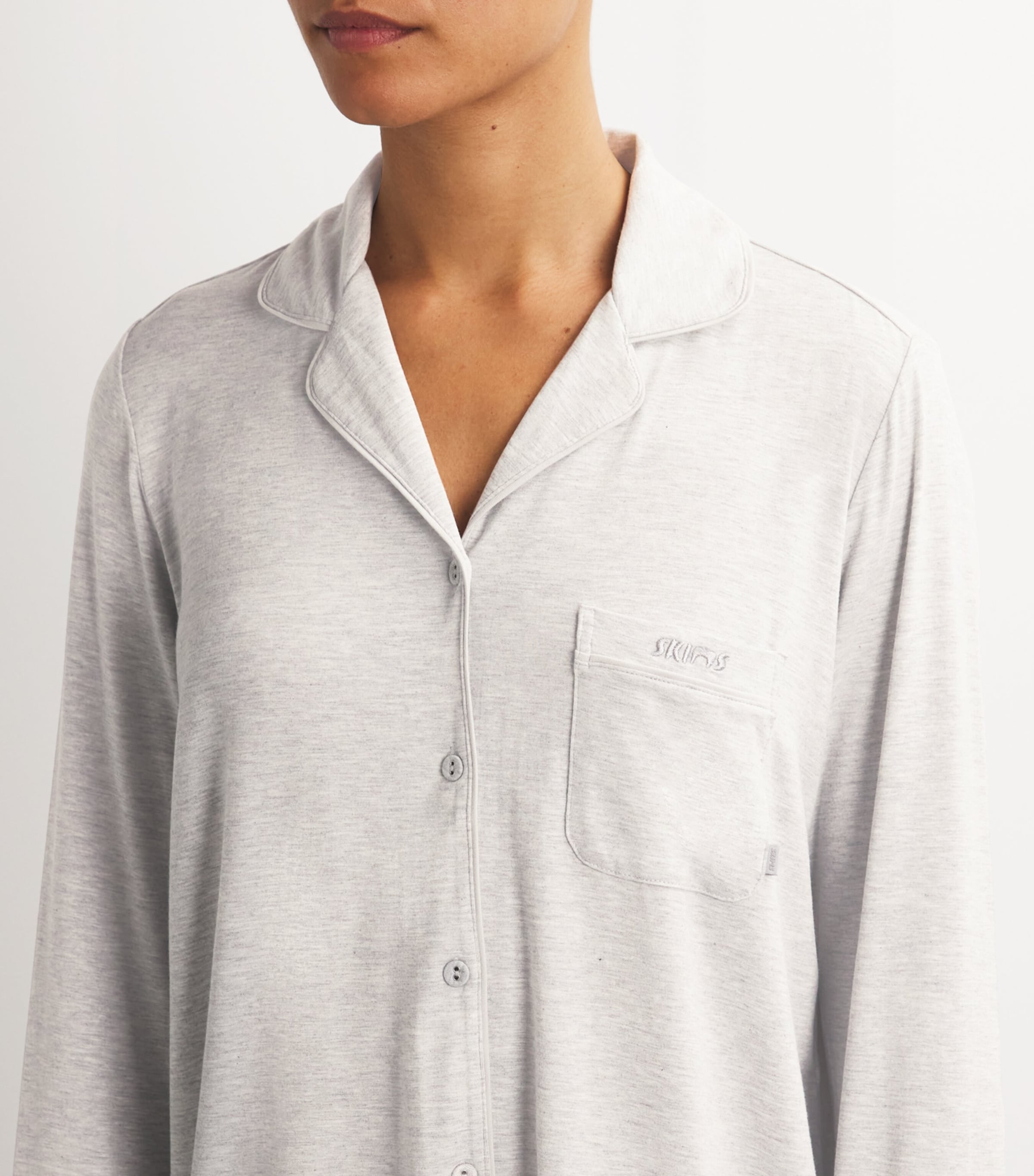 Sleep Long-Sleeve Pyjama Set LIGHT HEATHER GREY Image 3