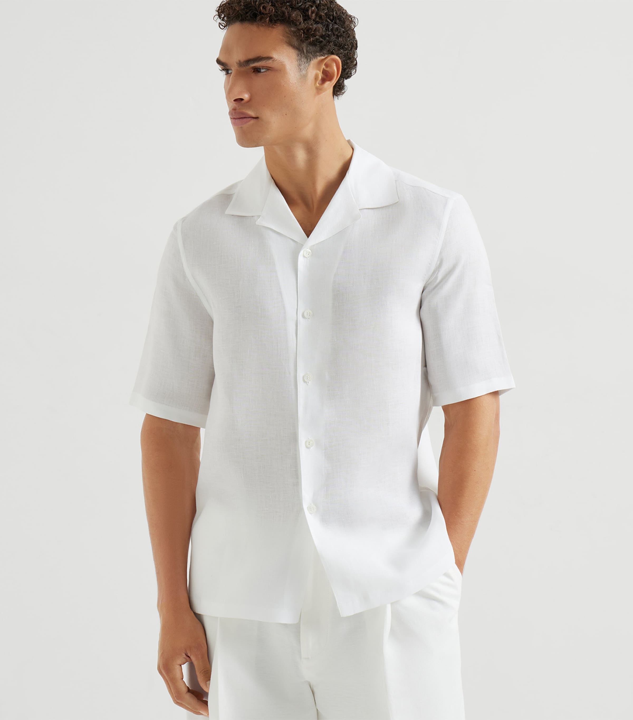 Brunello Cucinelli Mens Linen Shirt Image 3