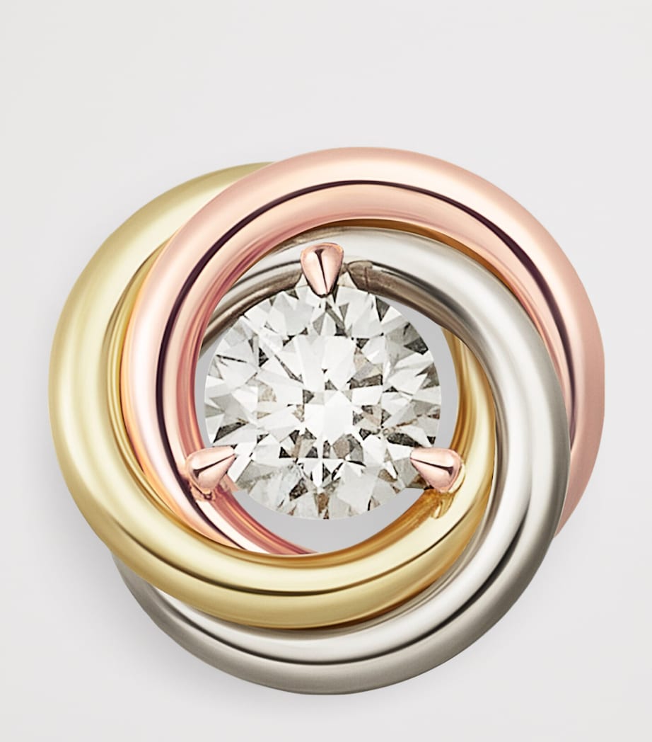 Mixed Gold and Diamond Trinity Stud Earrings MIXED GOLD Image 6