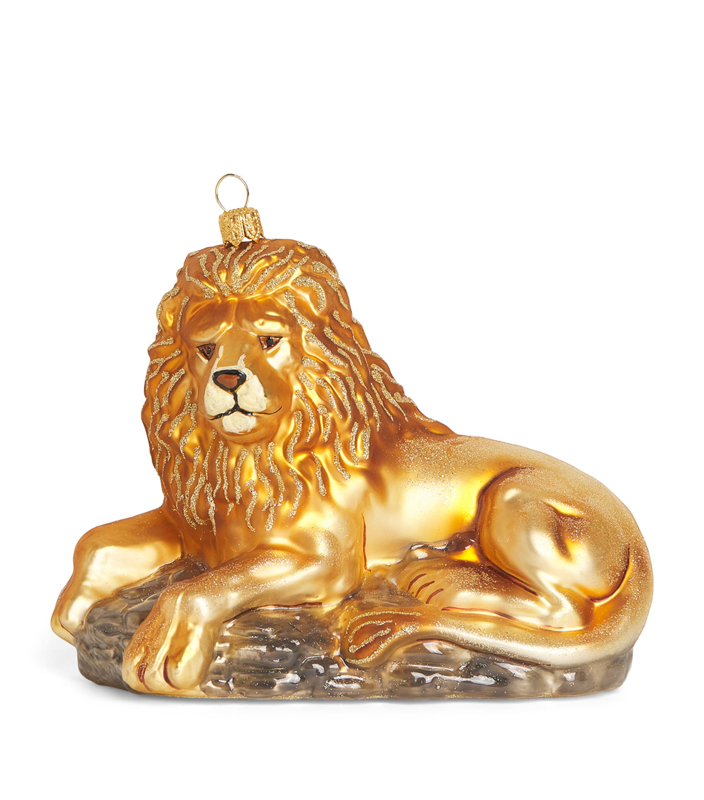 Harrods Resting Lion Tree Decoration In Gold