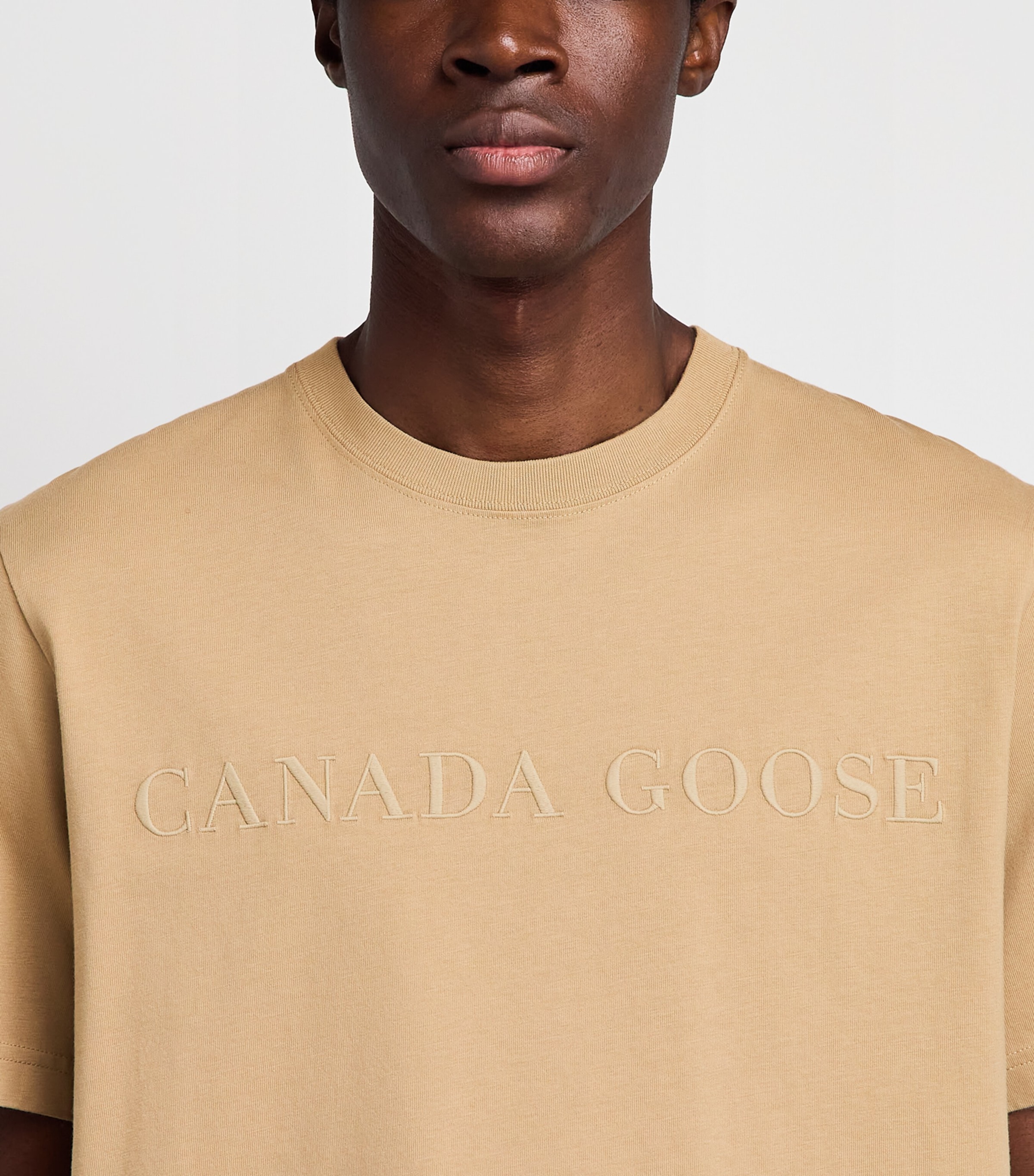 Canada Goose Mens Organic Cotton Vantage T-Shirt Ecru Beige Image 3