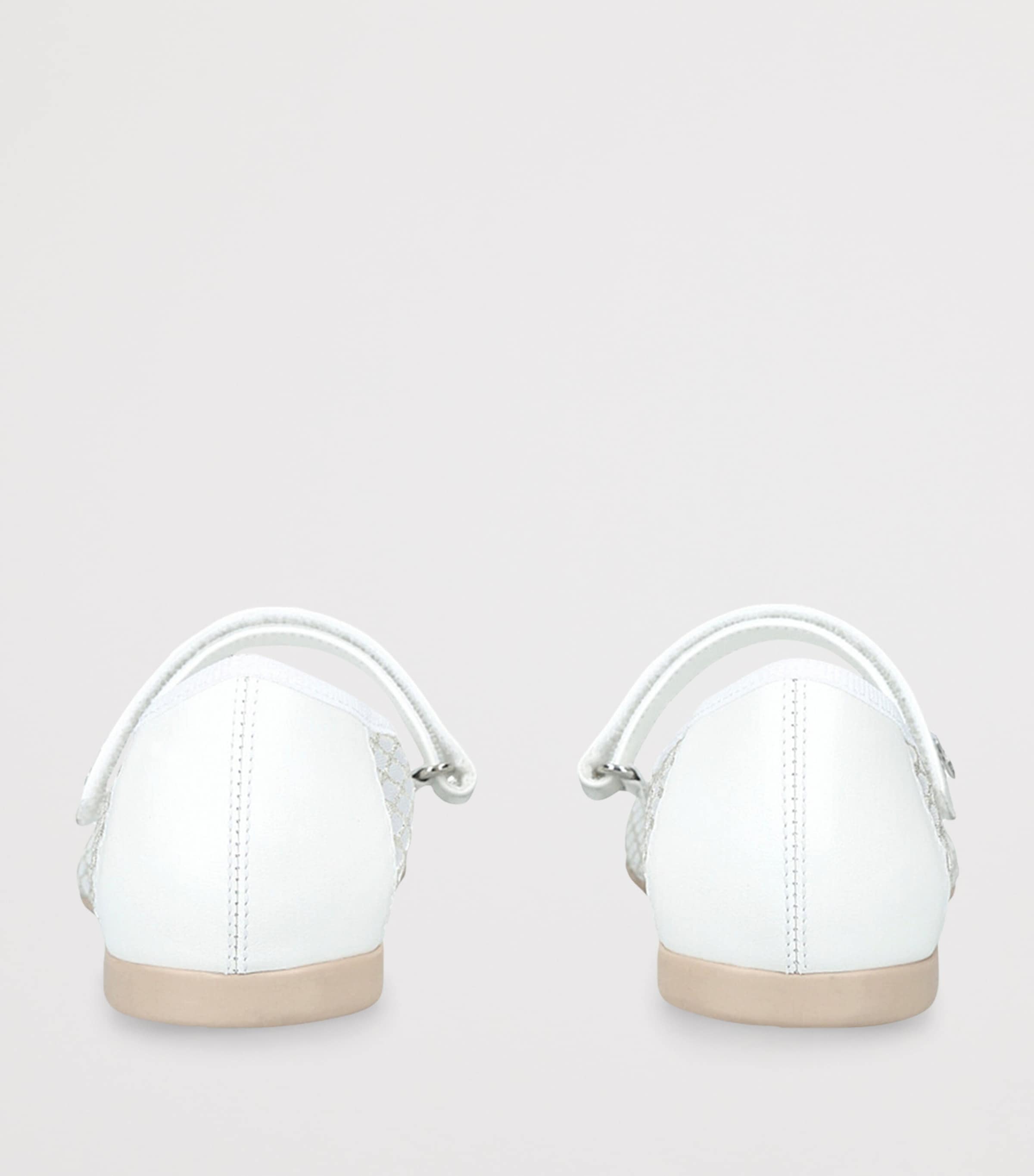 Mesh Glitter Ballet Flats WHITE Image 2