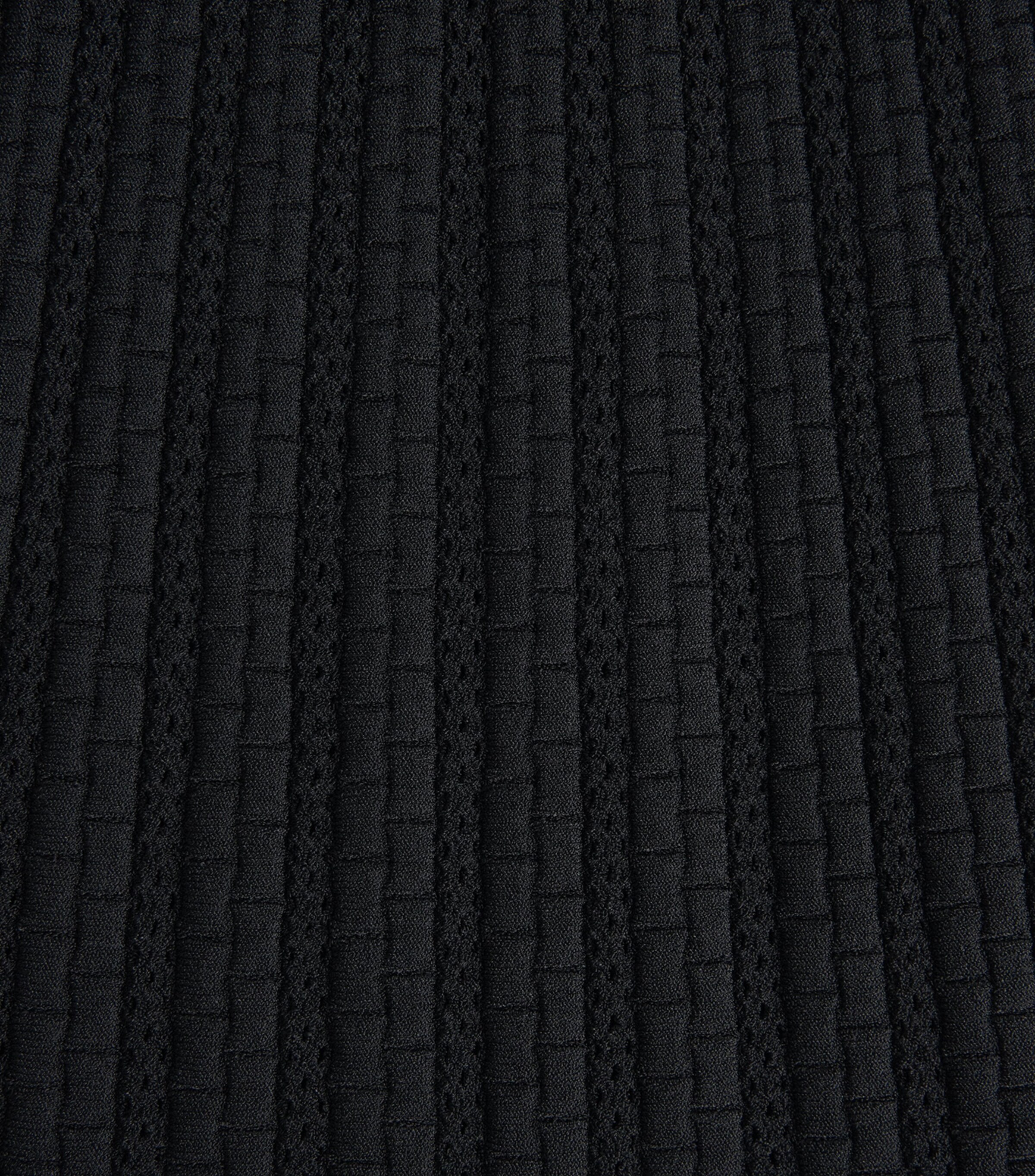 VALENTI Womens Openwork Knit Midi Dress Black Image 6