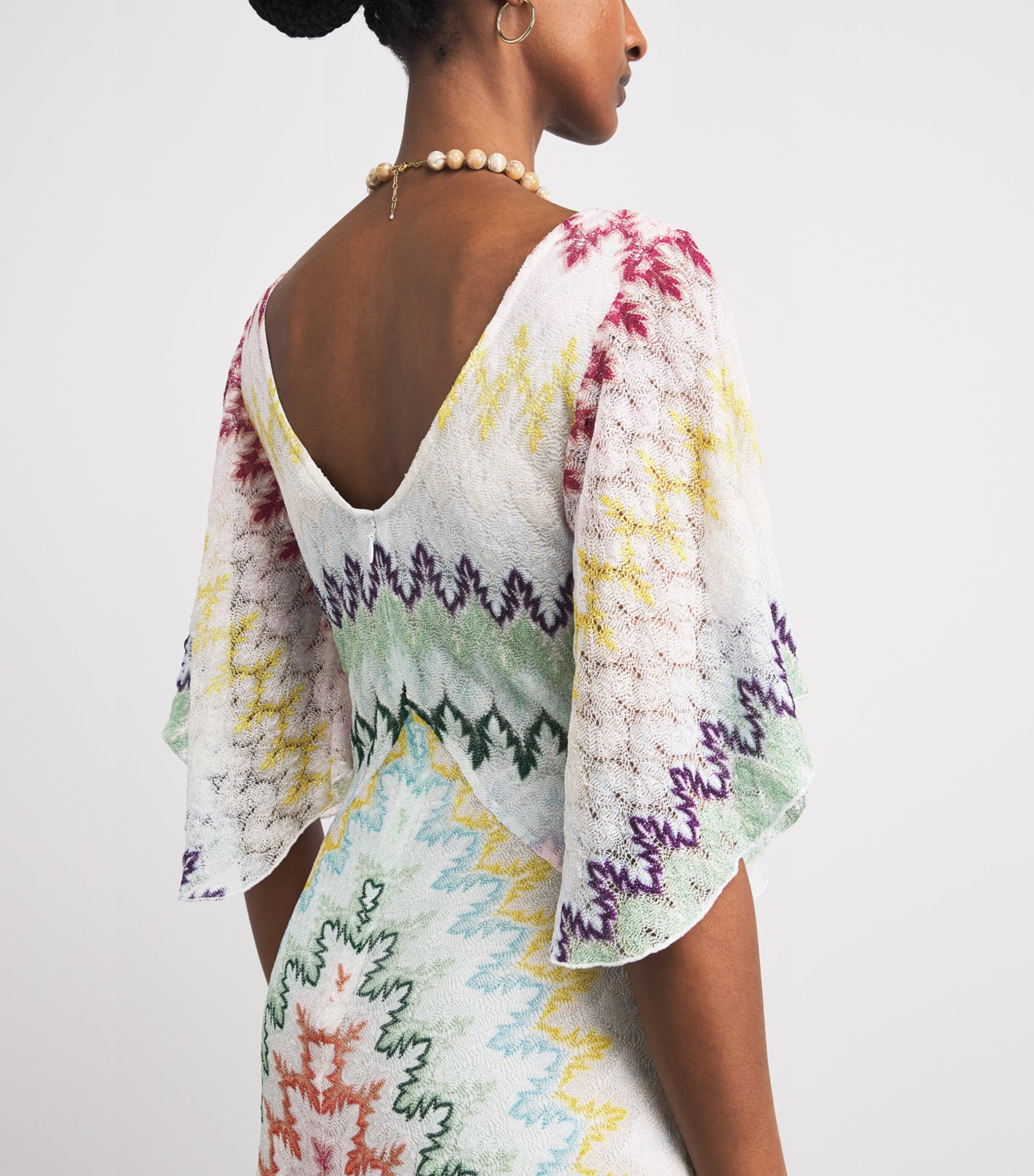Missoni Womens Short-Sleeve Zigzag Midi Dress Mlti/white Bse Image 5