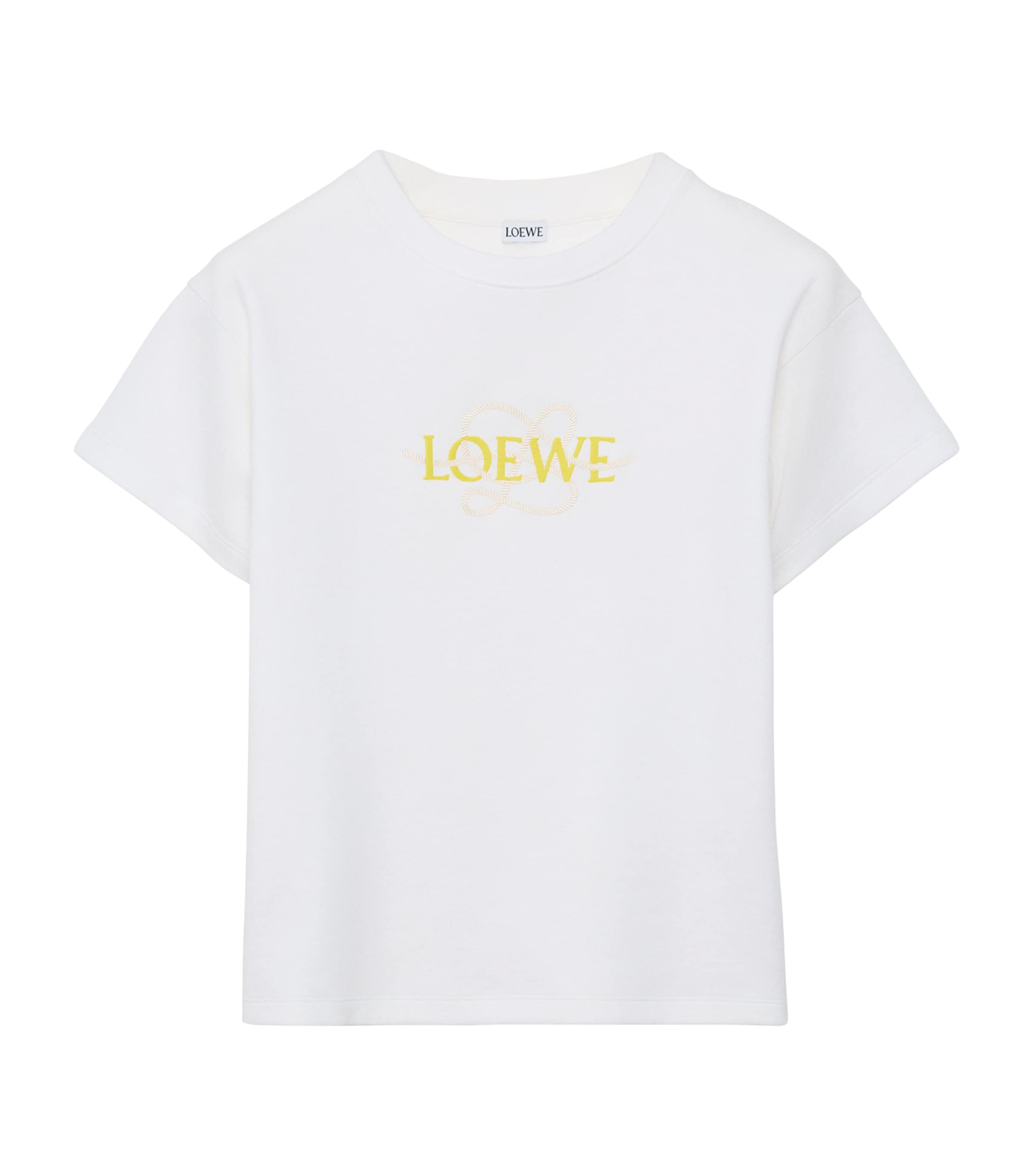 LOEWE Womens Embroidered Logo T-Shirt White Image 1