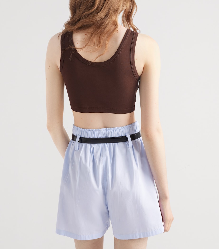 Ribbed Triangle Crop Top F0324 Image 5