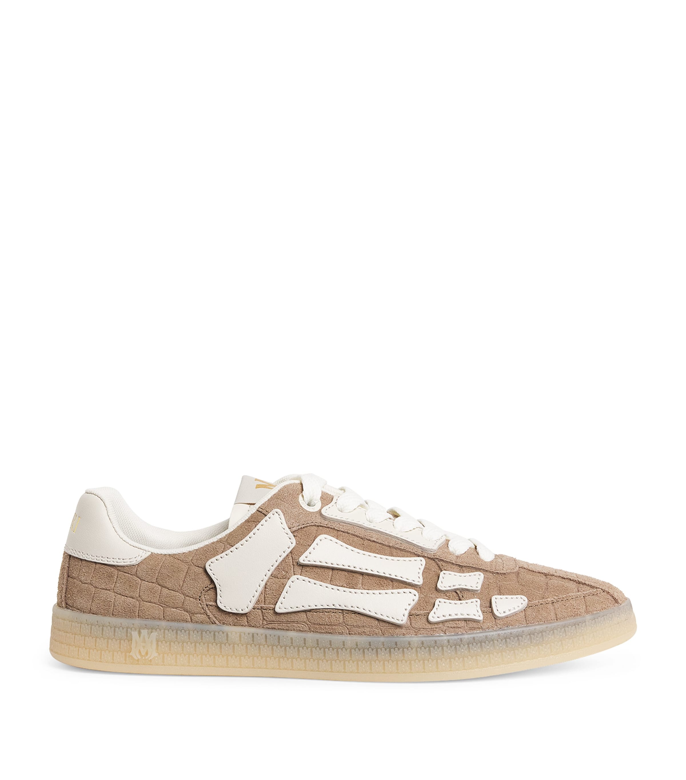 Amiri Suede Pacific Bones Low-top Sneakers In Brown