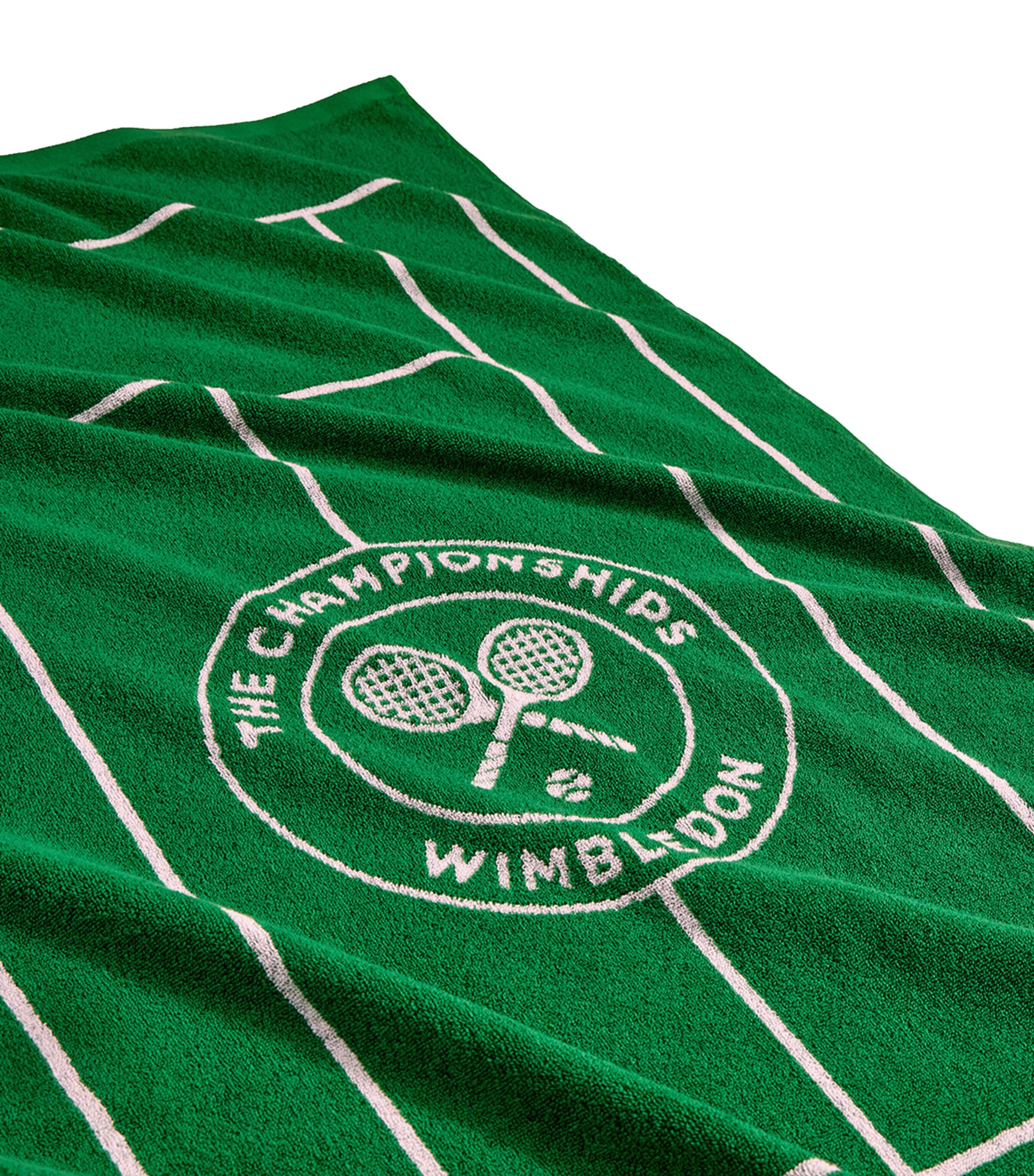 x Wimbledon Tennis Court Bath Towel (70cm x 133cm) GREEN Image 2