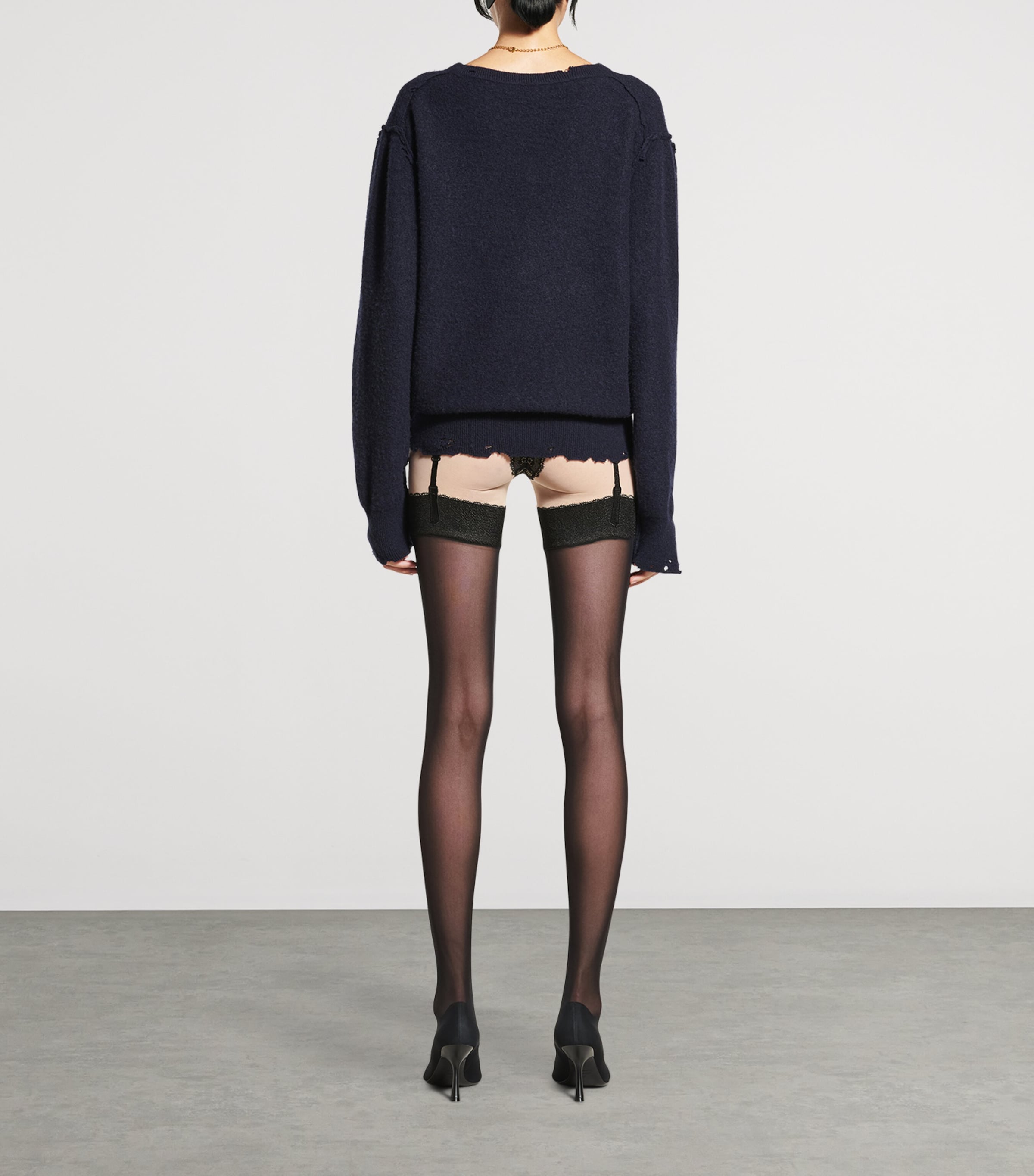 Balenciaga Womens Cashmere-Wool Inside Out Sweater Image 4