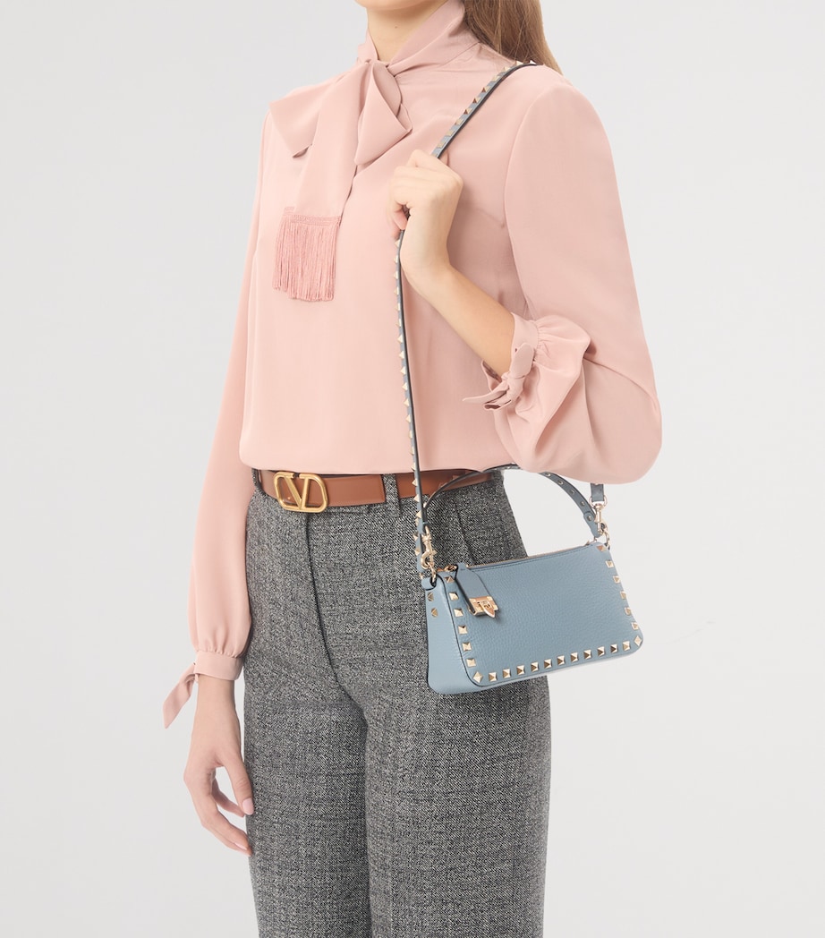 Small Leather Rockstud Shoulder Bag MXE Image 6