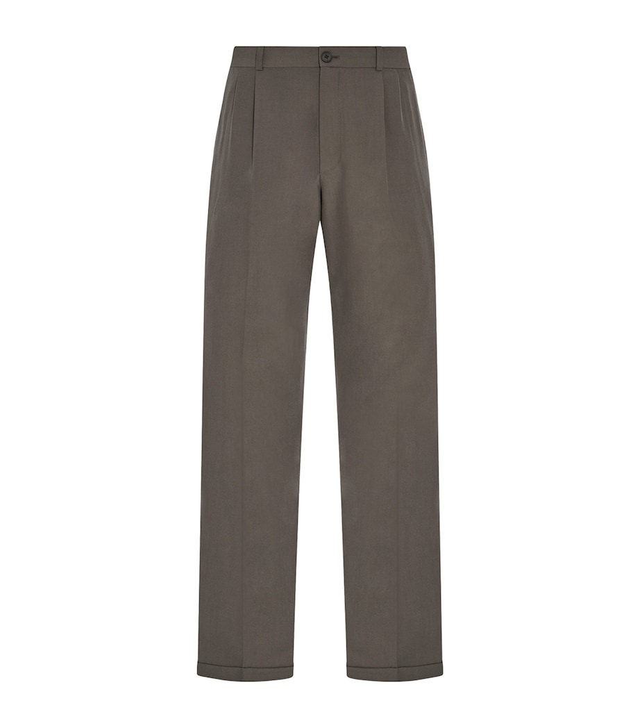 The Row Mens Tosca Wool Trousers Cedar Brown Image 1