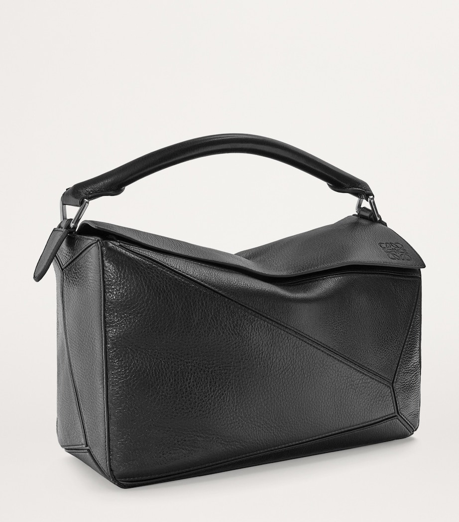 LOEWE Large Leather Puzzle Top-Handle Bag Black Image 2