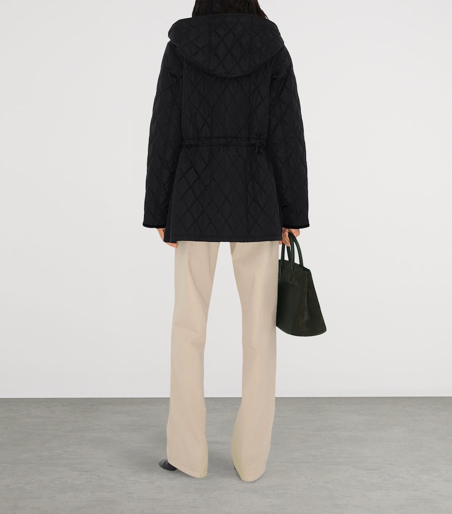 Quilted Corduroy-Trim Parka BLACK Image 3