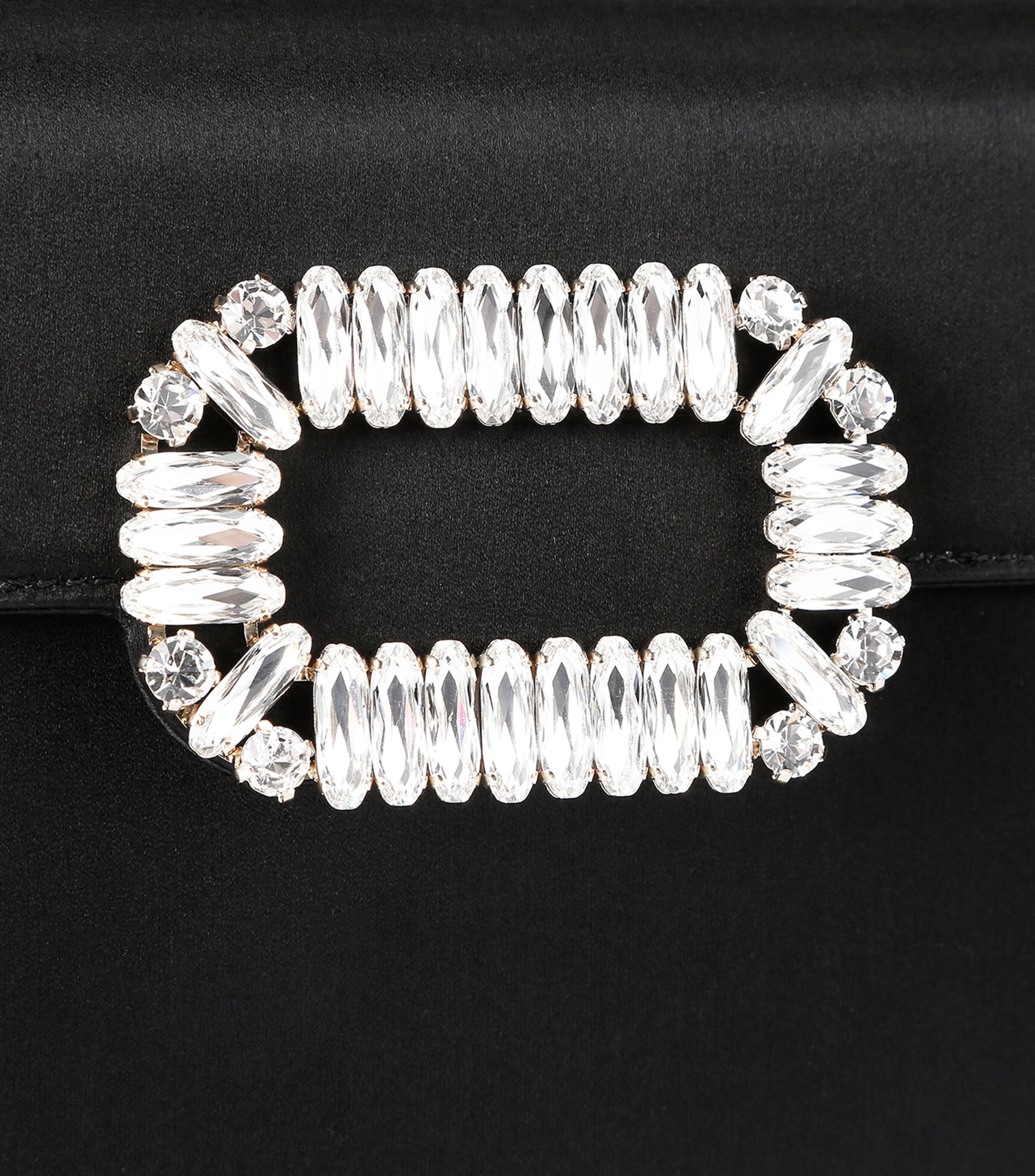 Satin Pilgrim Choc Clutch Bag BLACK Image 3