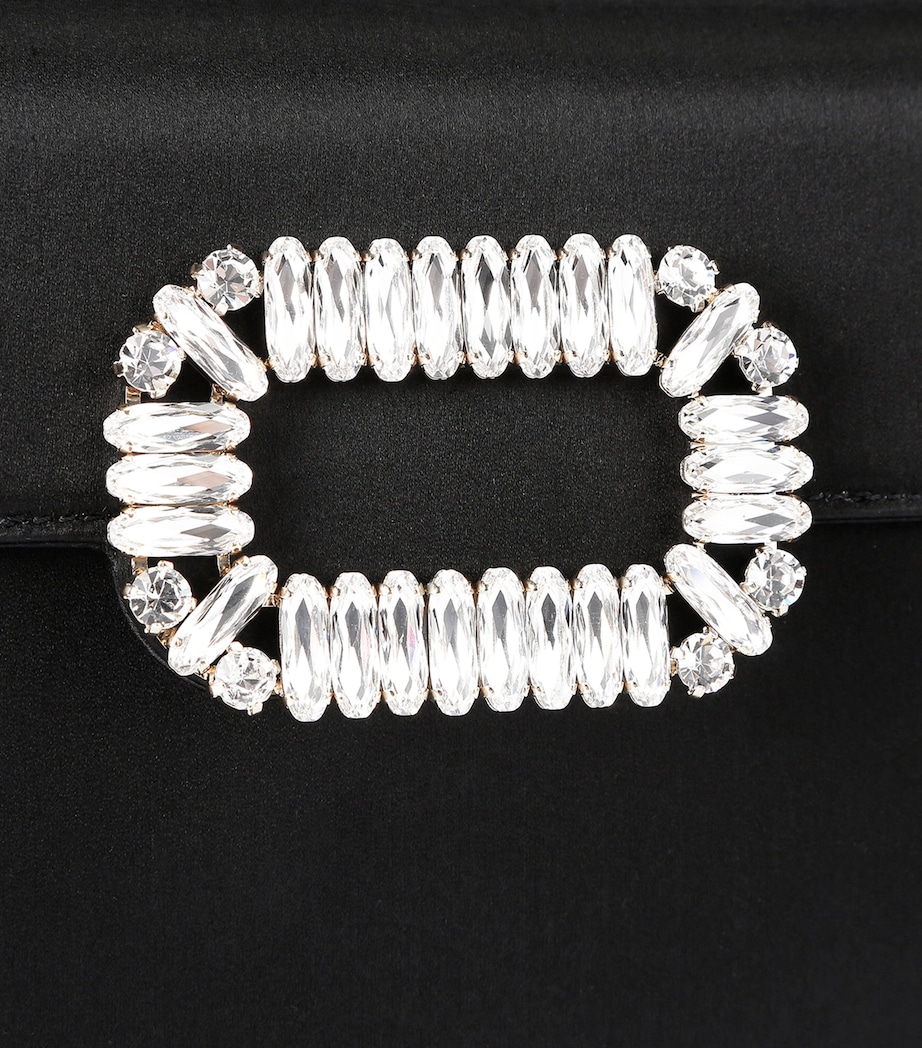 Satin Pilgrim Choc Clutch Bag BLACK Image 3