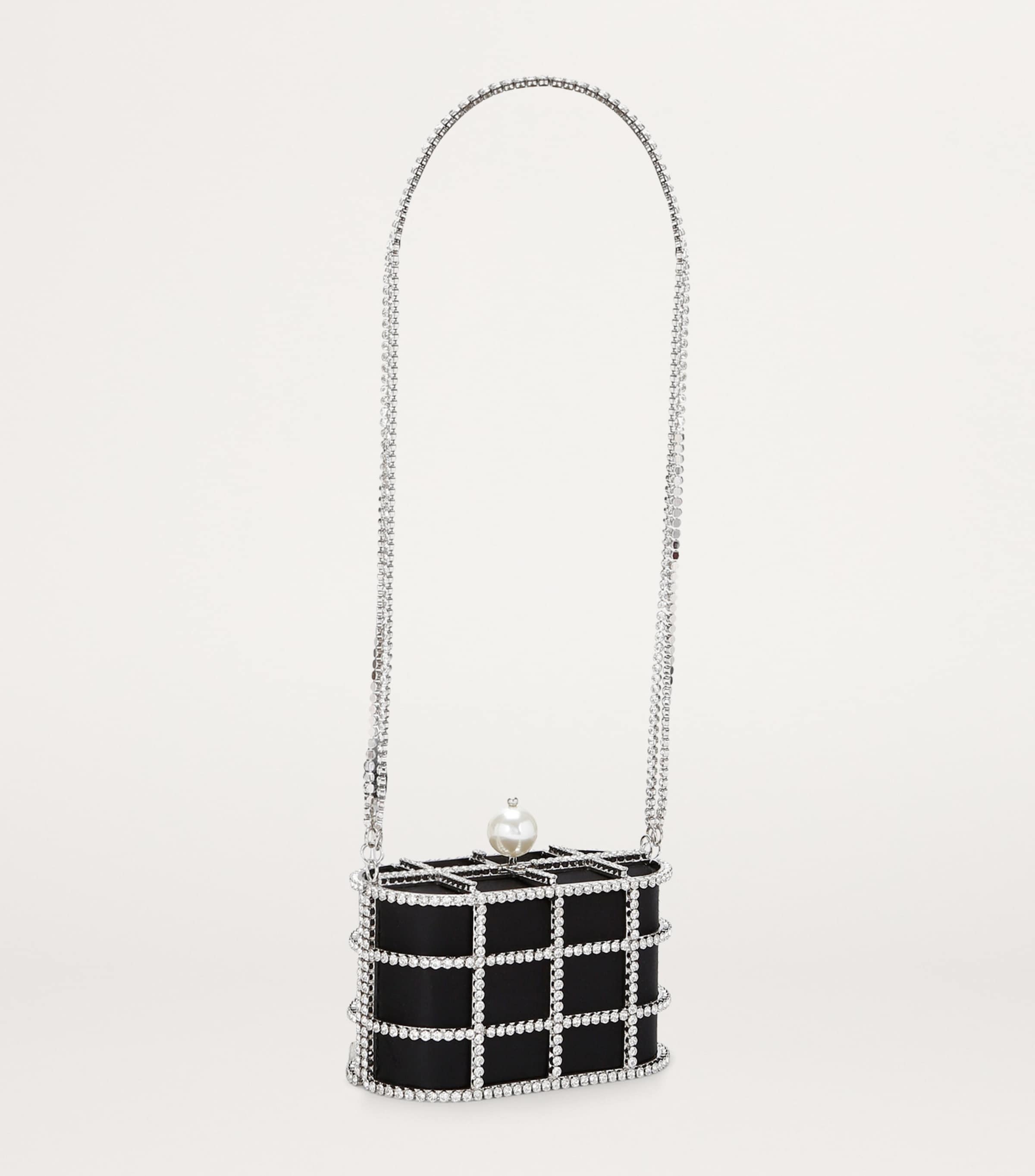 Rosantica Mini Crystal-Embellished Holli Cross-Body Bag Silver Image 2