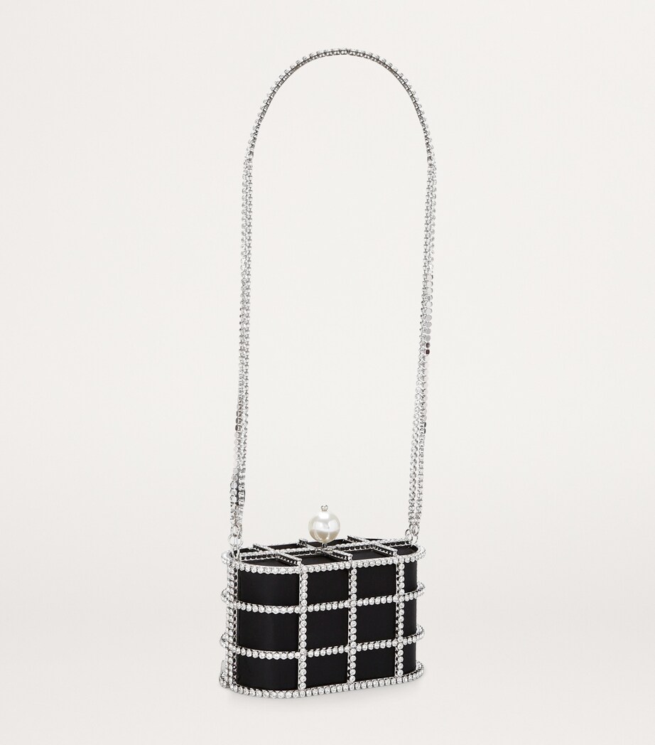 Rosantica Mini Crystal-Embellished Holli Cross-Body Bag Silver Image 2