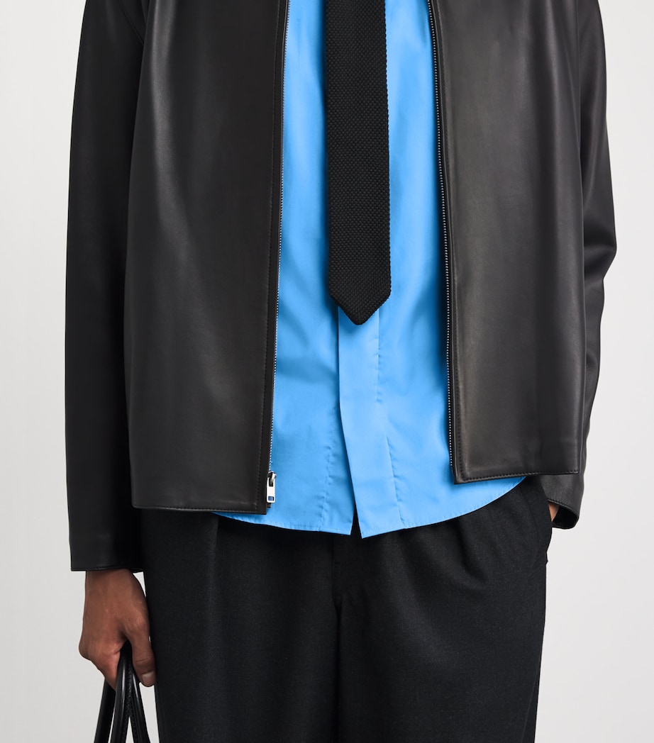 Cotton Hidden Shirt BLUE OFFICE Image 6