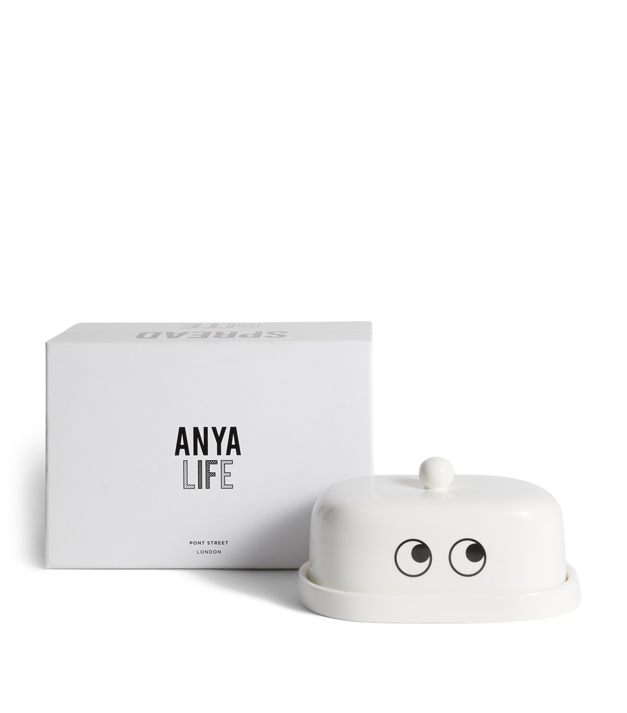 Anya Hindmarch Bone China Butter Dish White Image 1