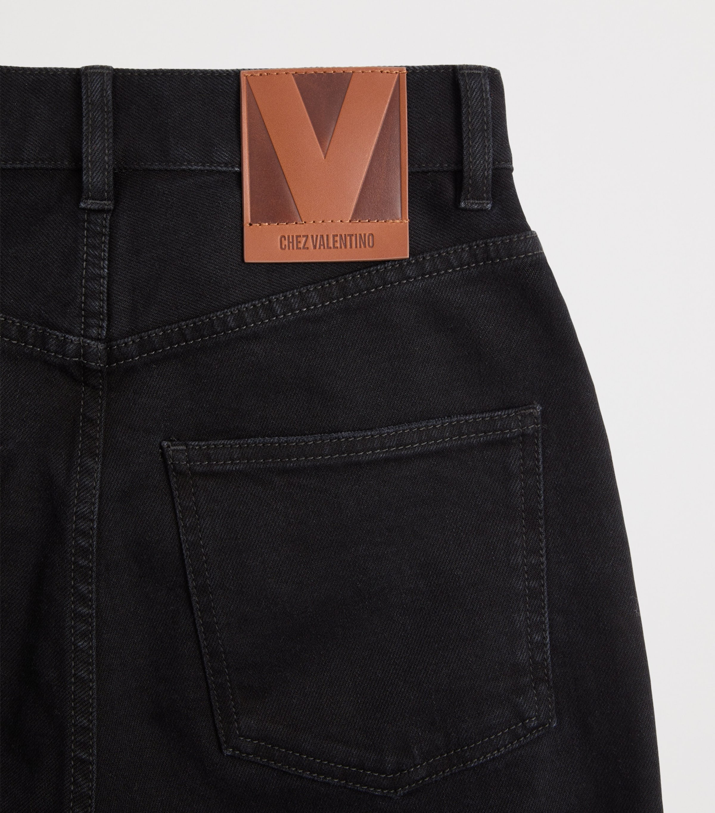 Valentino Womens Stretch-Denim Cropped Straight Jeans Image 6