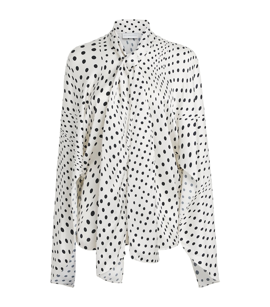 Stella McCartney Womens Satin Polka-Dot Blouse White/black Image 1