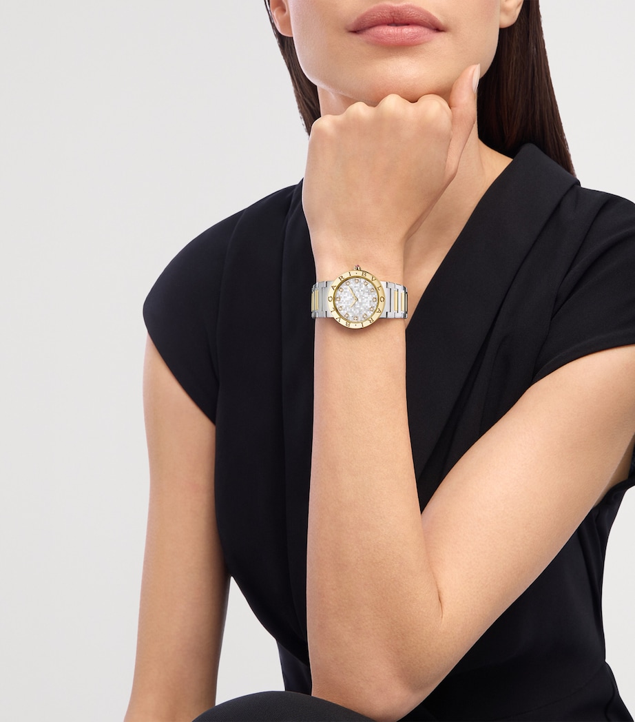 Stainless Steel and Yellow Gold Bvlgari Bvlgari Watch 33mm WHITE Image 4