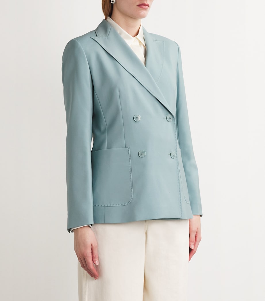 Wool Double-Breasted Blazer PASTEL GREEN Image 3
