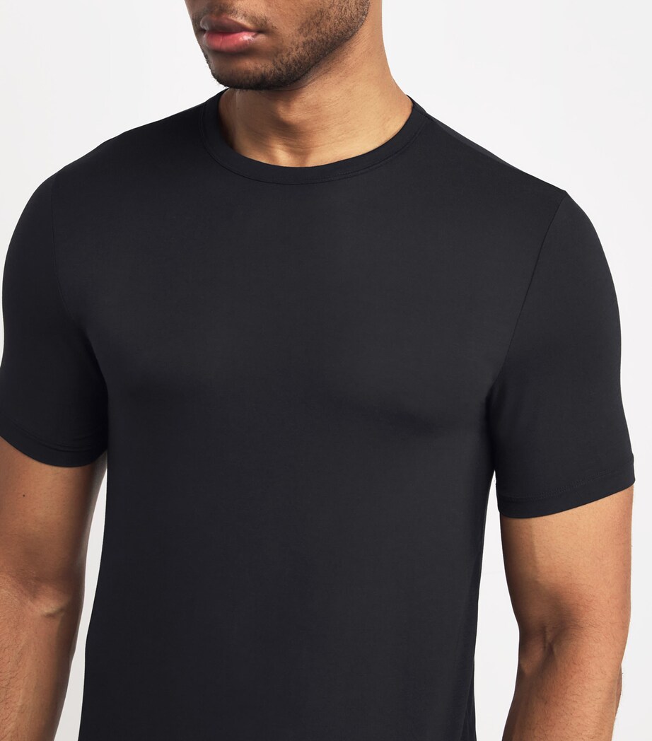 Pack of 3 Stretch-Bamboo Viscose T-Shirts 001-BLACK Image 5
