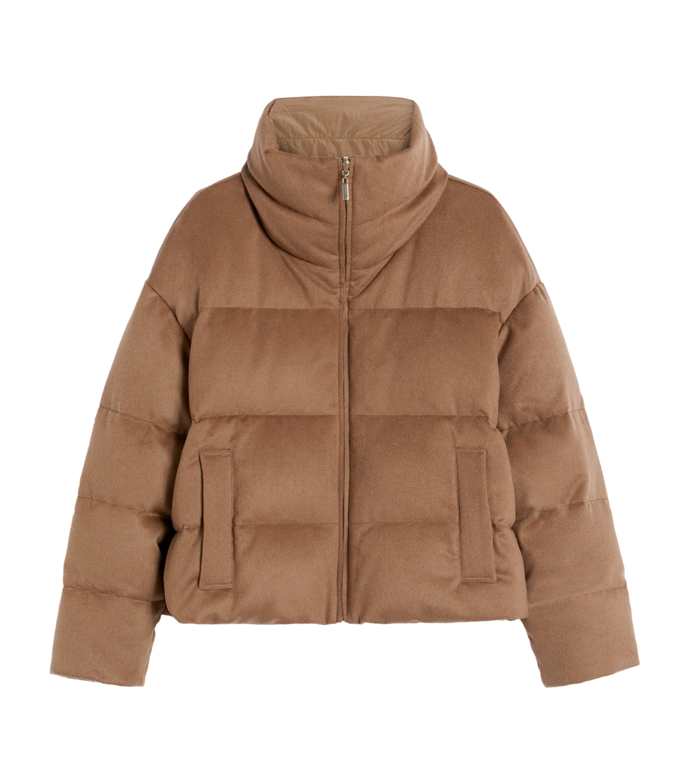 Down Camel Wool Reversible Quilted Coat BEIGE Image 1