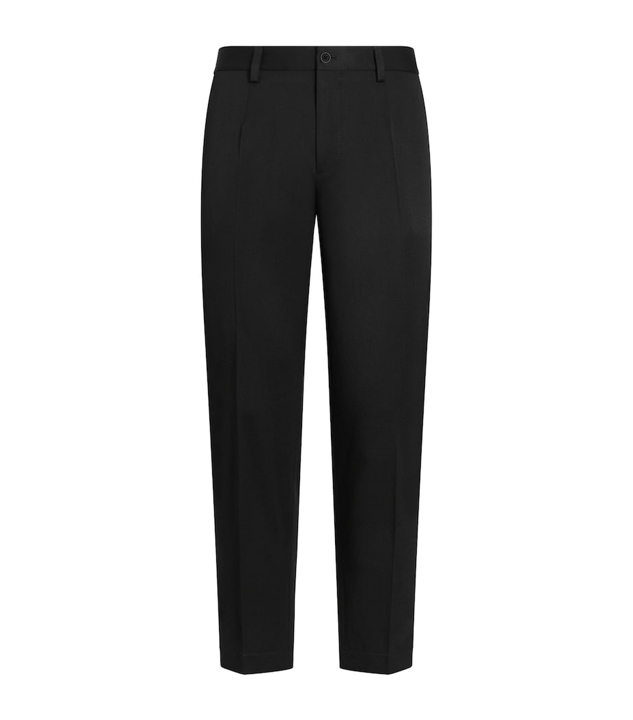 Dolce&Gabbana Mens Virgin-Wool Tailored Trousers Black Image 1