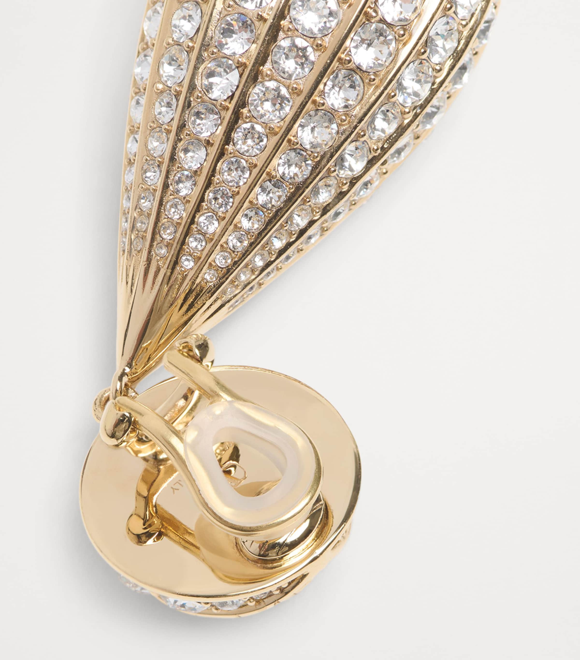 Crystal-Embellished Clip-On Earrings 9MN Image 2