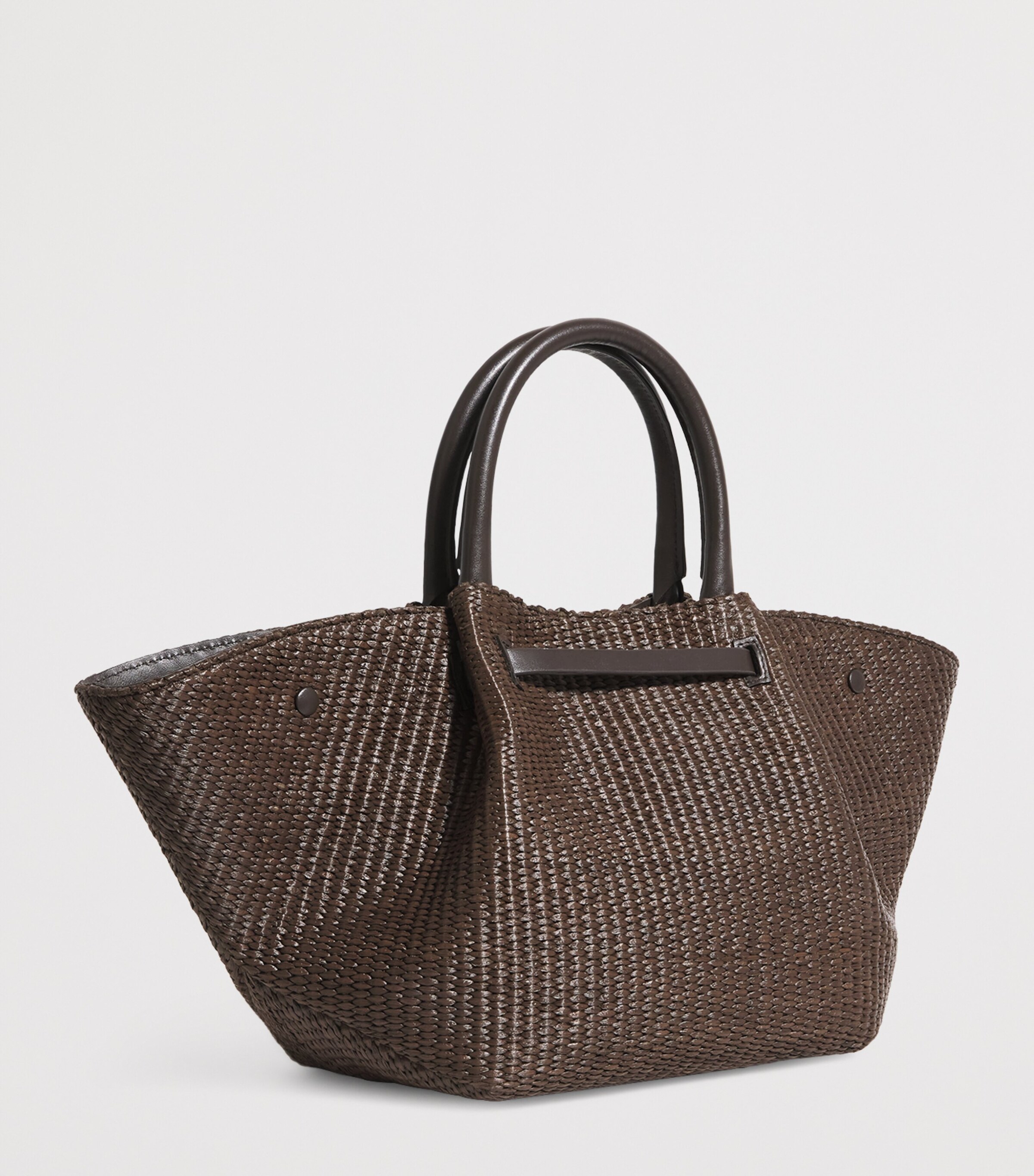 Demellier Midi Raffia New York Tote Bag Espresso/espresso Image 3