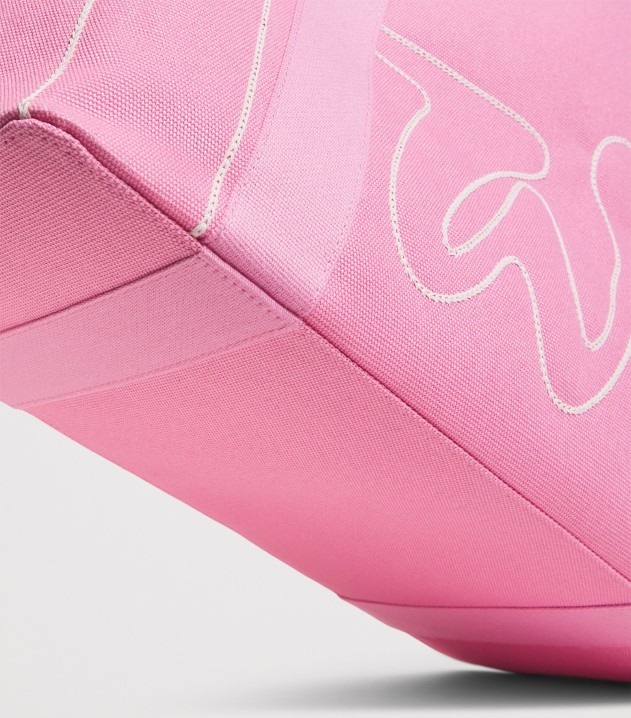 Medium Cotton Logo Tote Bag PINK Image 6
