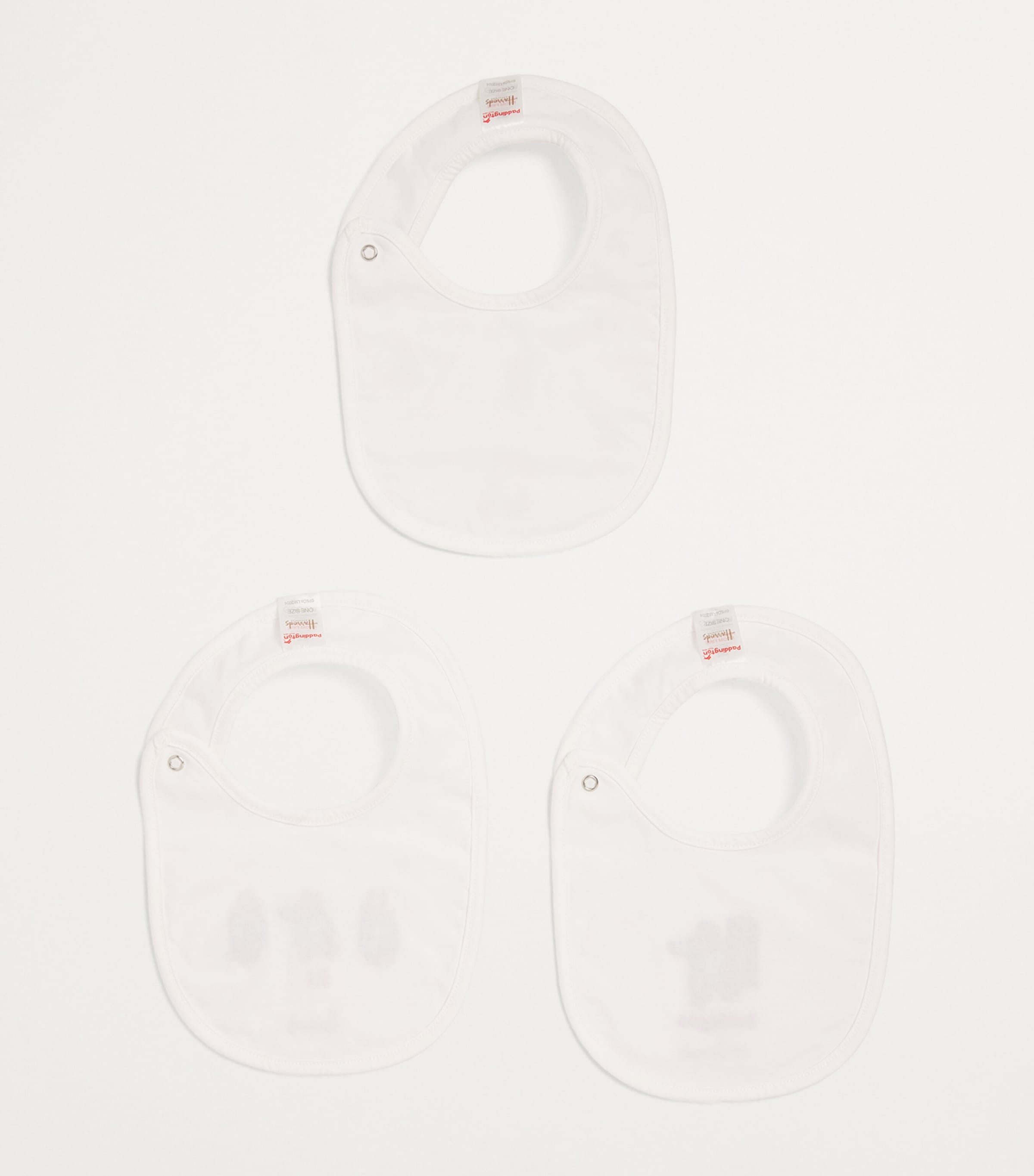 Embroidered Paddington Bibs (Set of 3) WHITE Image 2