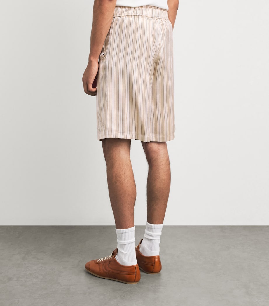 AMIRI Mens Stripe Logo Shorts Alabaster Image 5