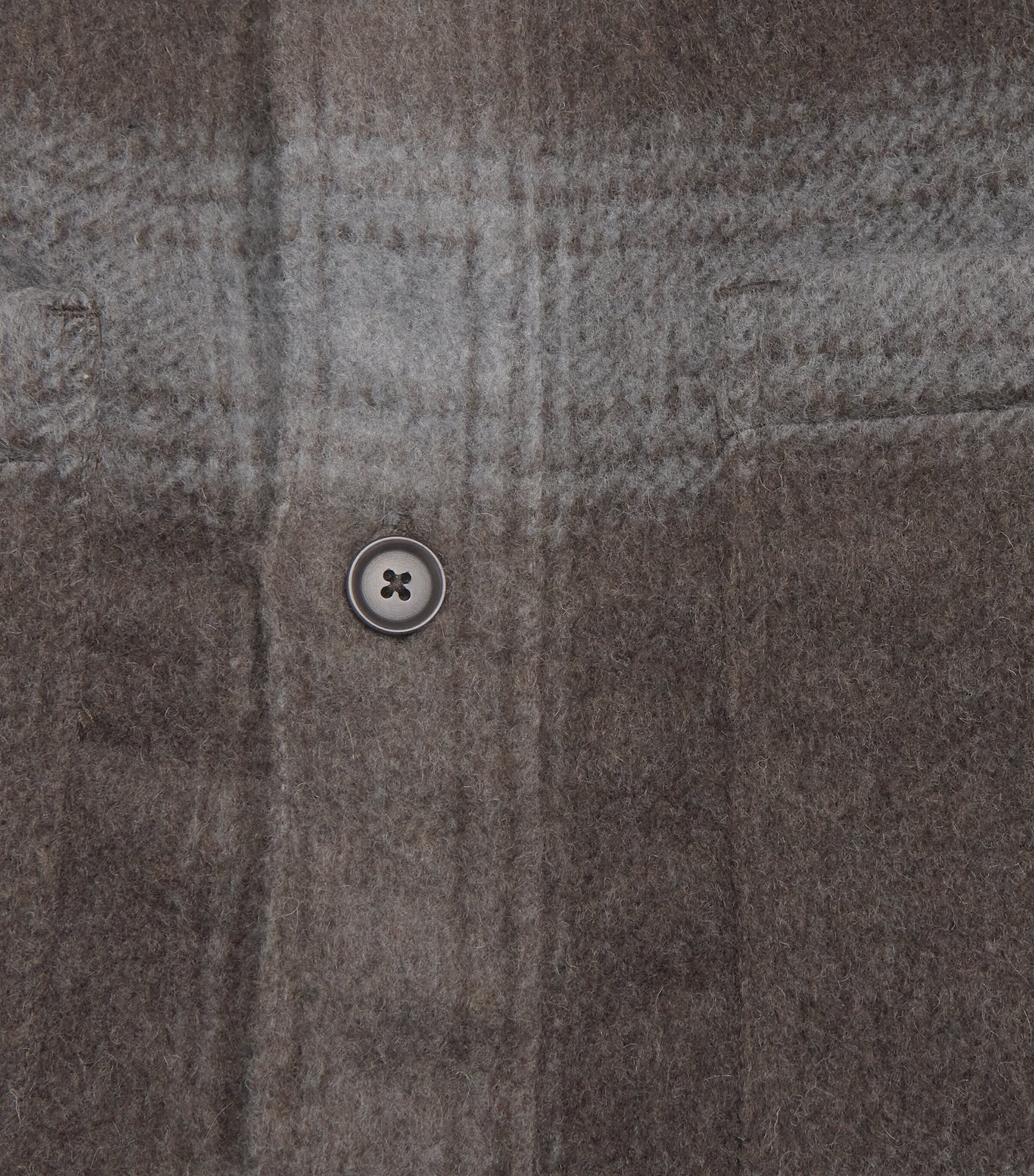 SAMSOE SAMSOE Mens Melange Flannel Overshirt Brown Melange Ch. Image 6