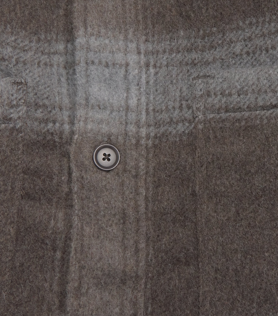 SAMSOE SAMSOE Mens Melange Flannel Overshirt Brown Melange Ch. Image 6