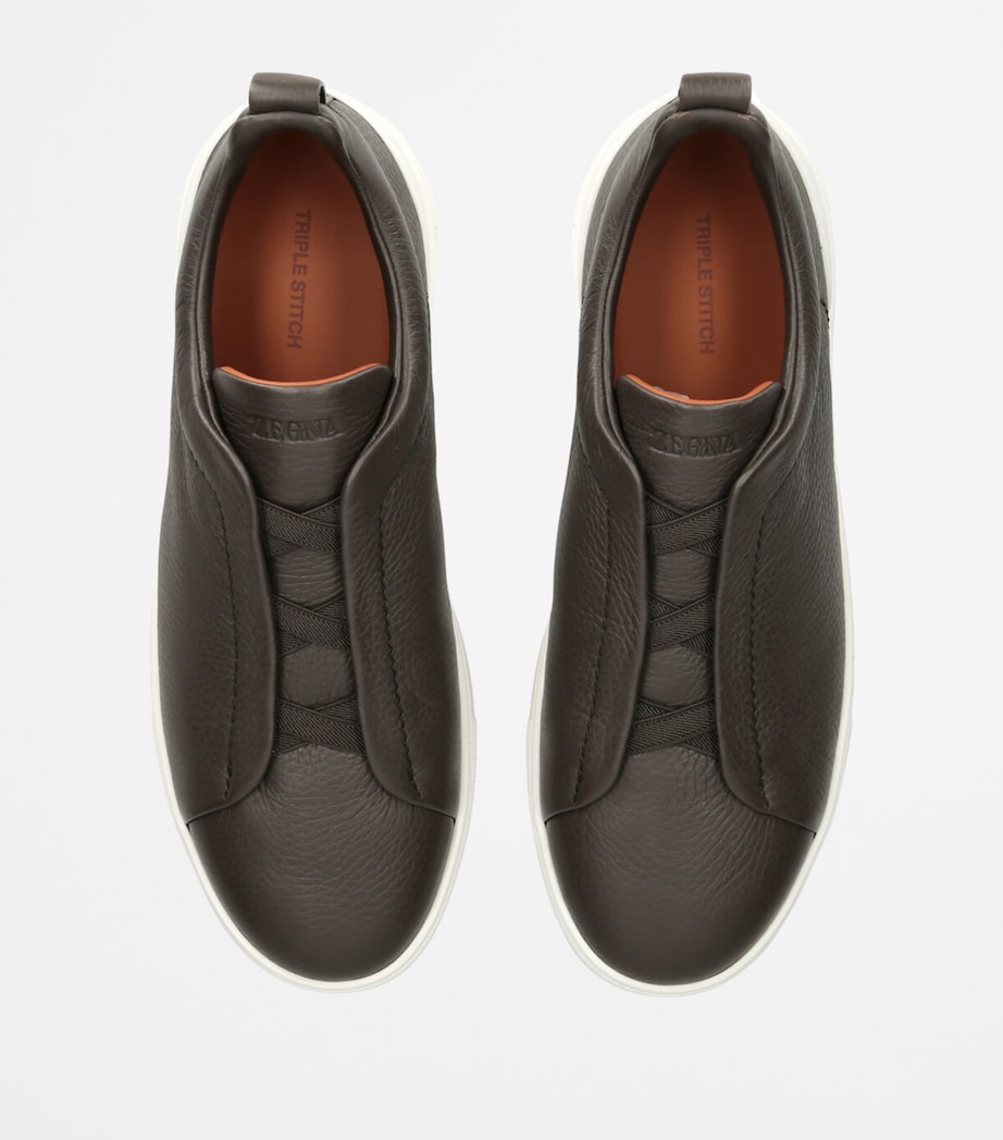 Leather Triple Stitch Sneakers GREY/DARK Image 4