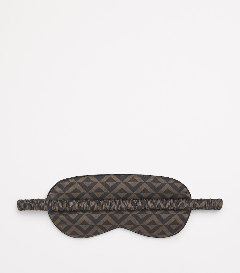 Silk Geometric Print Sleep Mask BLACK Image 3