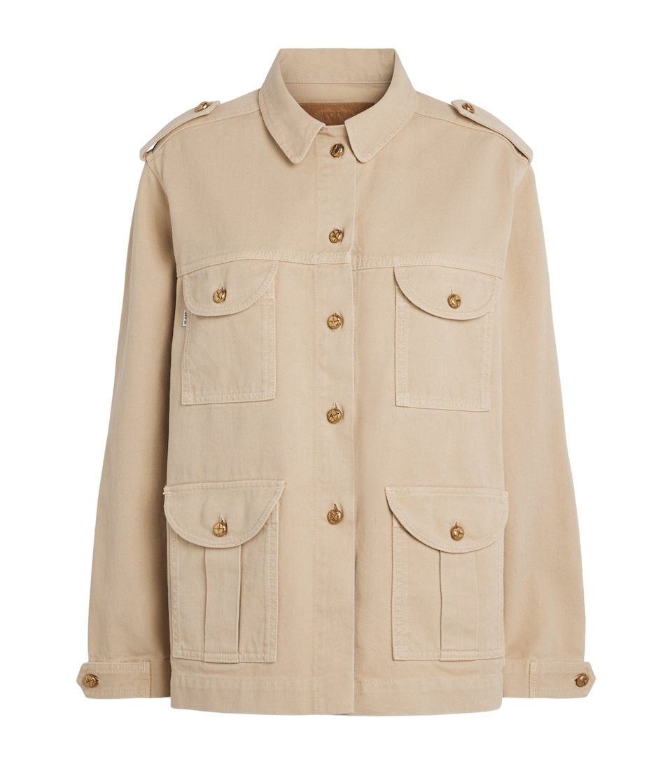 Blazé Milano Nariida Sahariana Denim Jacket Almond