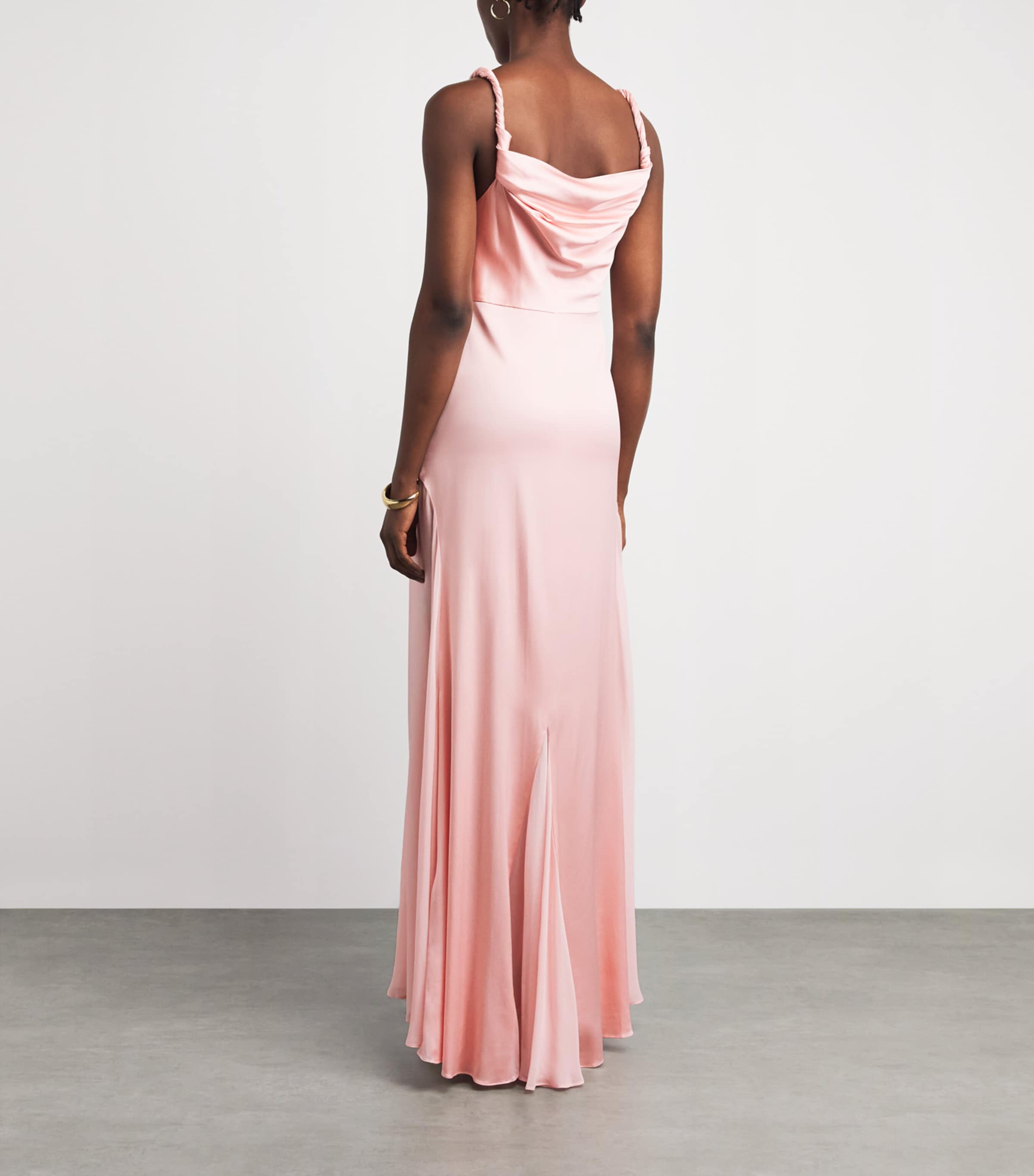 Alice+Olivia Womens Satin Andrina Maxi Dress English Rose Image 4