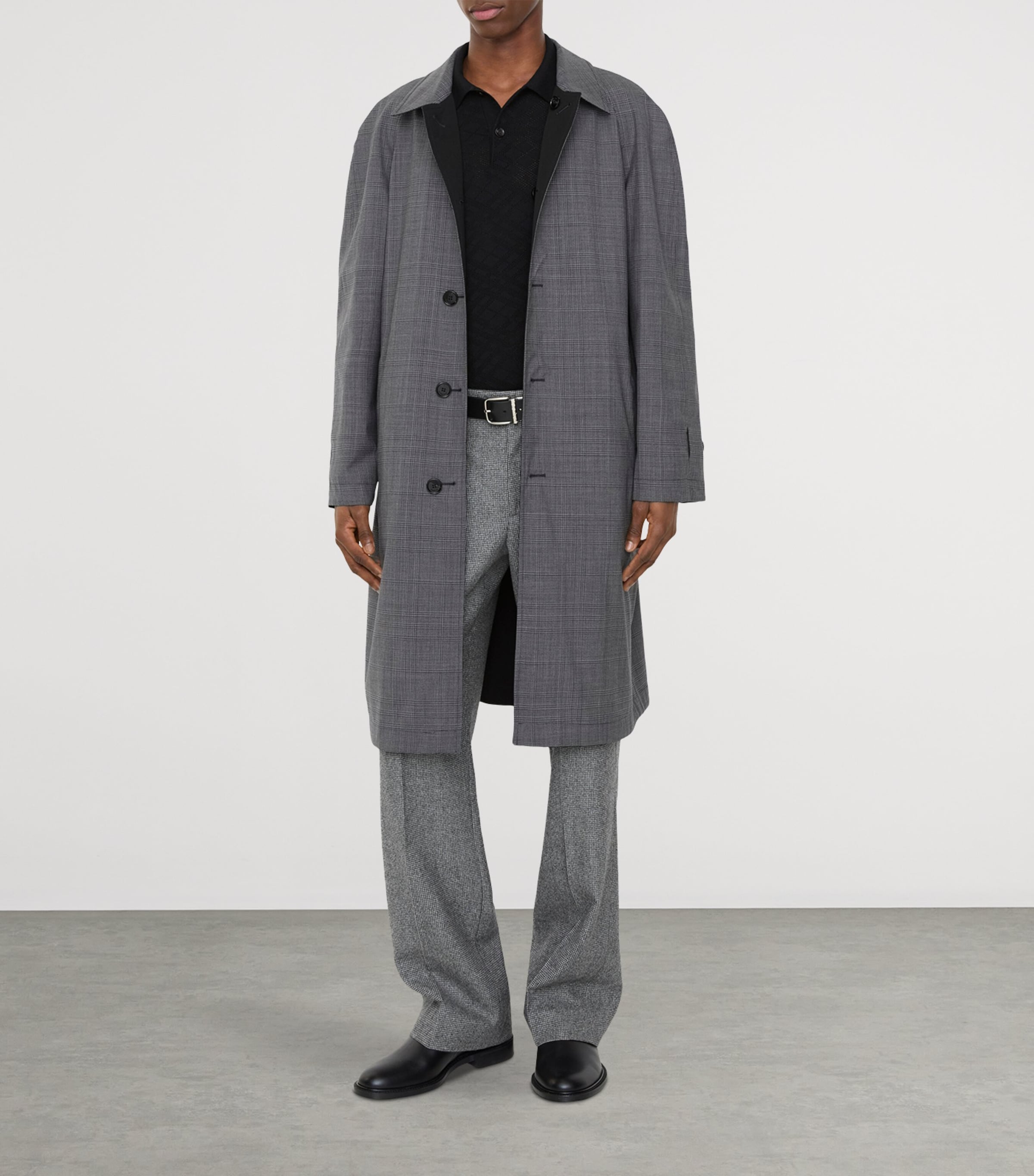 Burberry Mens Wool-Cotton Reversible Parkbury Car Coat Silhouette Bl/grt Gr Image 4